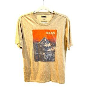 Bass Outdoor Youth XL Graphic T Shirt Mountain Hiking Beige Cotton Blend